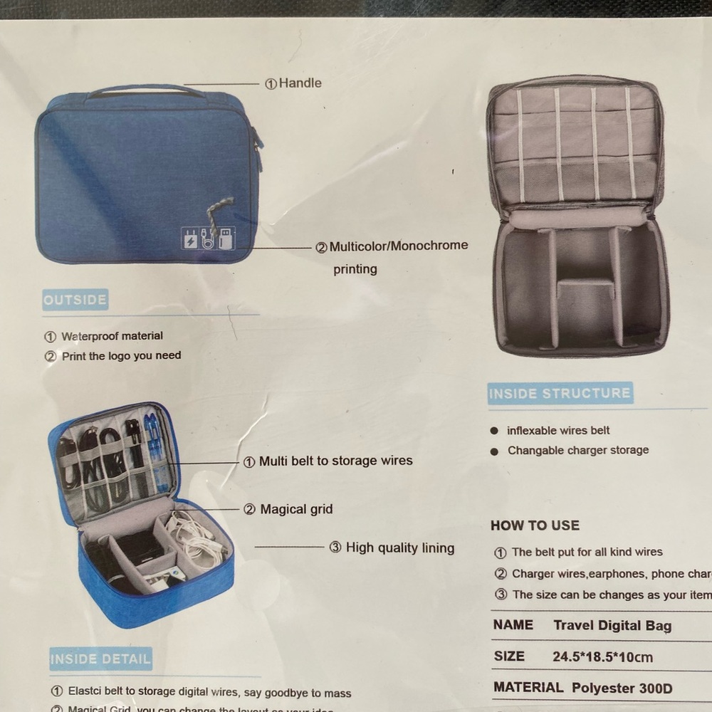 🌺 Electronic travel bag storage. New never out of wrapping. Black Available - Picture 5 of 7